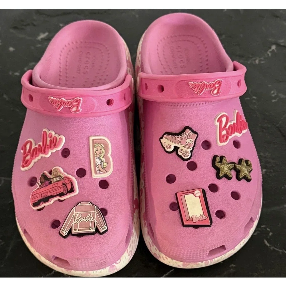 Barbie Crocs Girls Pink Size J4 Original Barbie Shoes Platform
